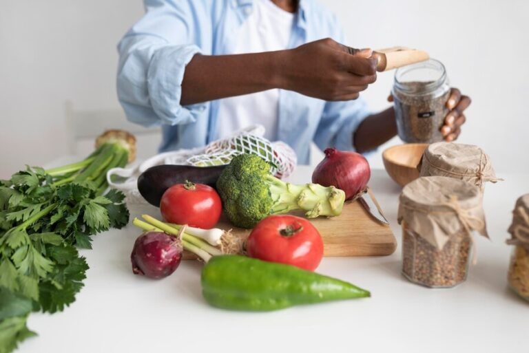 young woman having sustainable food lifestyle