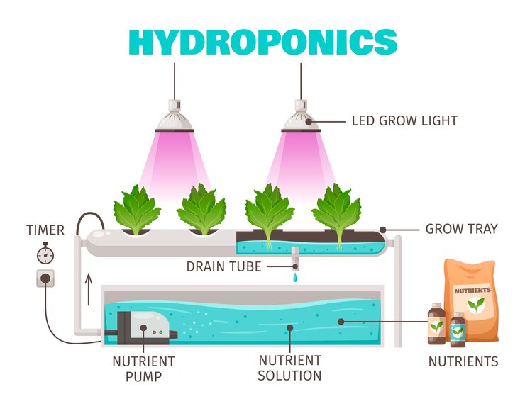 hydroponics farming concept