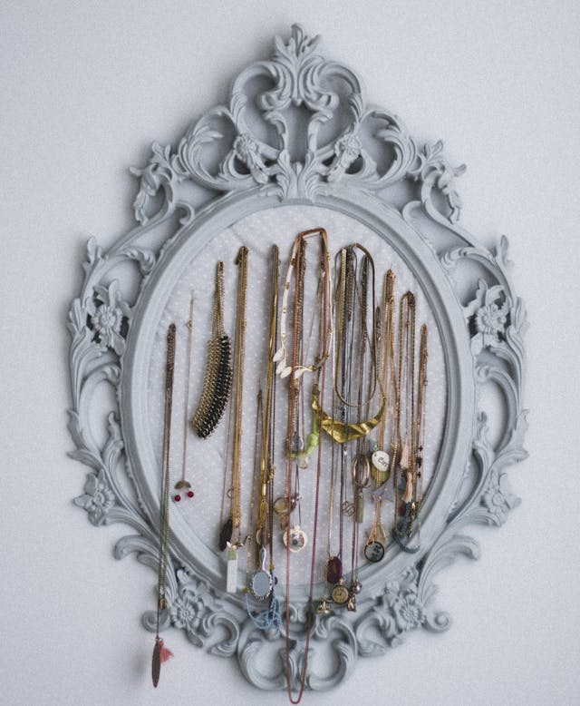 Jewellery Display on old picture frames