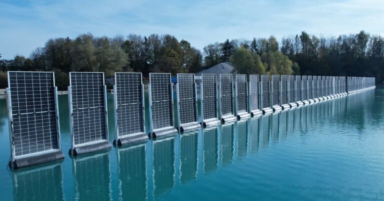 Vertical Floating Solar Panels Could Let Fish Farms Harvest Electricity Too
